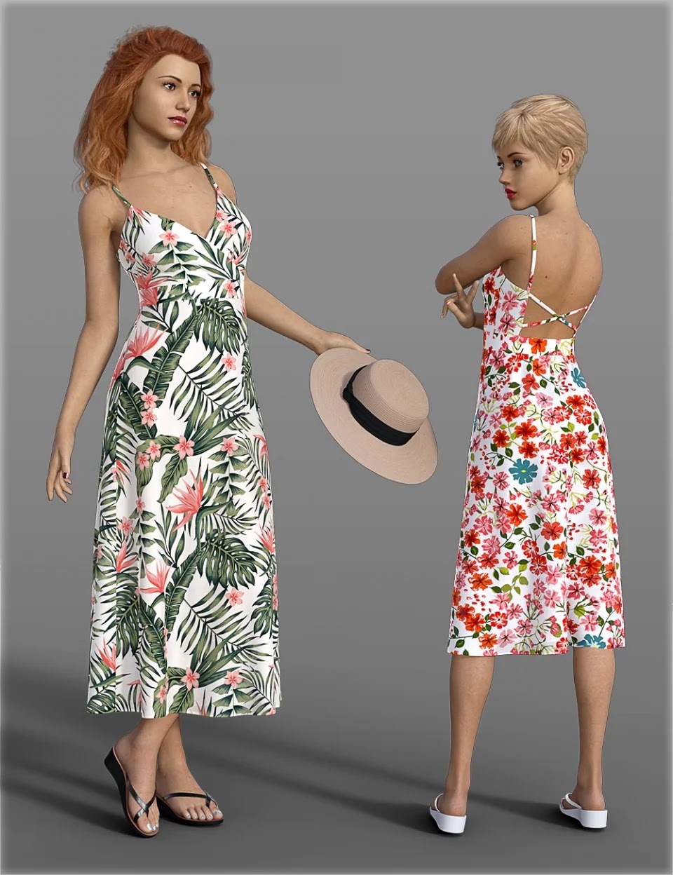 dForce H&C Beach Resort Outfit for Genesis 8 Female(s)_DAZ3D下载站