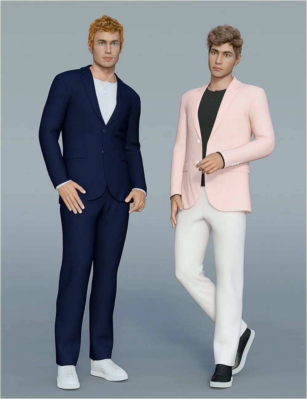 dForce H&C Spring Casual Suits for Genesis 8 Male(s)_DAZ3D下载站