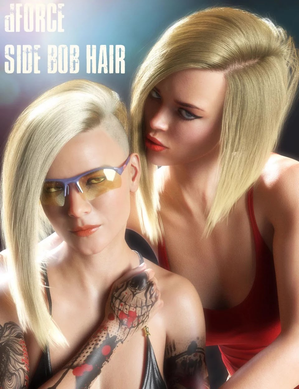 dForce Side Bob Hair for Genesis 8 Female(s)_DAZ3D下载站