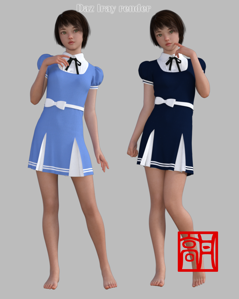 dForce GaoDan Cute Dress for Genesis 8 Female_DAZ3D下载站