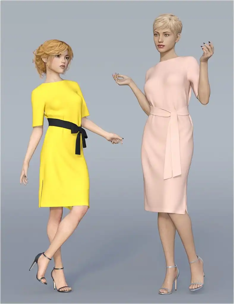 dForce H&C Belted Dress Outfit for Genesis 8 Female(s)_DAZ3DDL