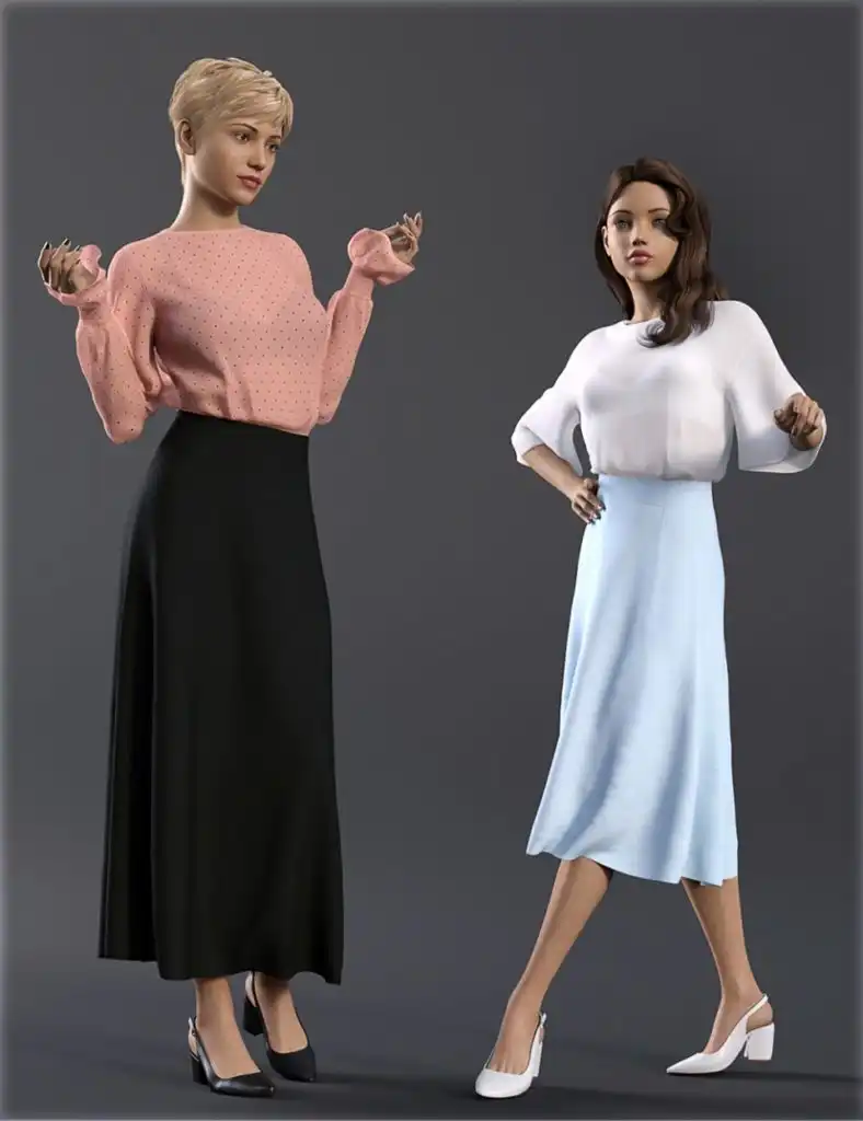 dForce H&C Long Skirt Outfit for Genesis 8 Female(s)_DAZ3D下载站