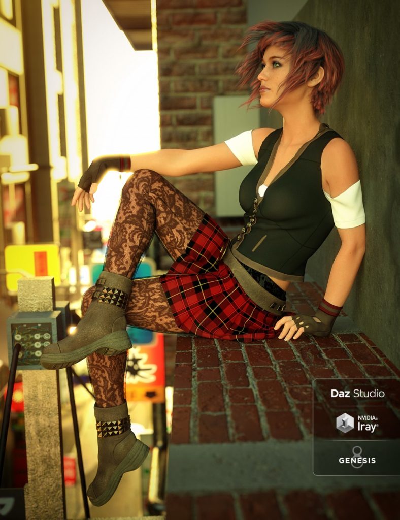 dForce Urban Adventure Outfit for Genesis 8 Female(s)_DAZ3D下载站