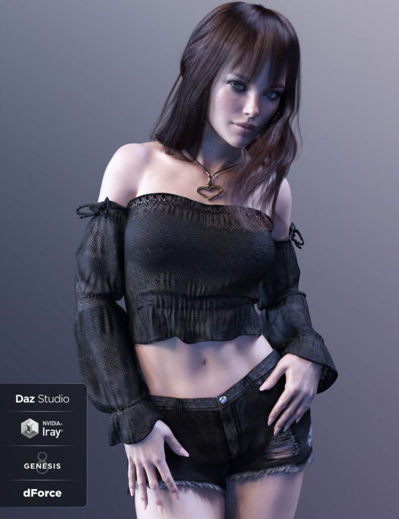 dForce X-Fashion Boho Chic Outfit for Genesis 8 Female(s)_DAZ3D下载站
