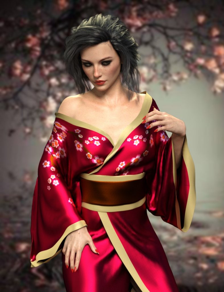dForce X-Fashion Sexy Kimono for Genesis 8 Female(s)_DAZ3D下载站