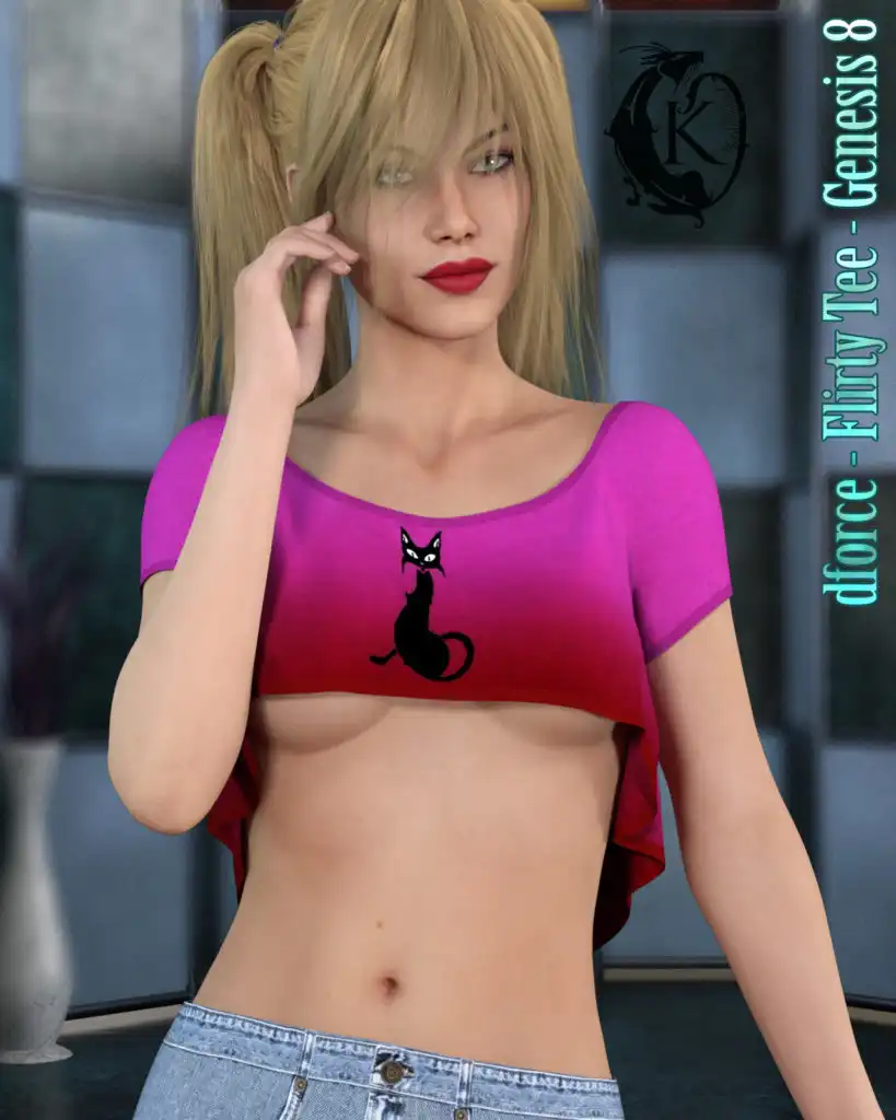 dforce – Flirty Tee – Genesis 8_DAZ3DDL