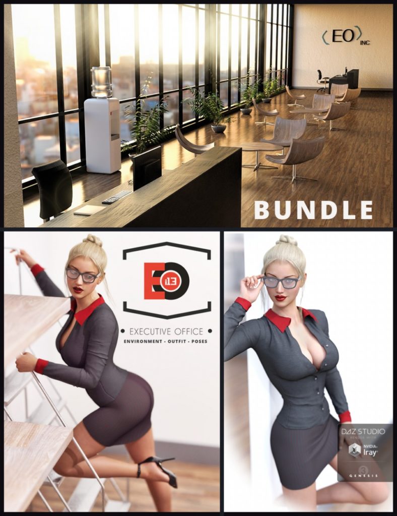 i13 Executive Environment, Outfit and Pose Bundle_DAZ3DDL