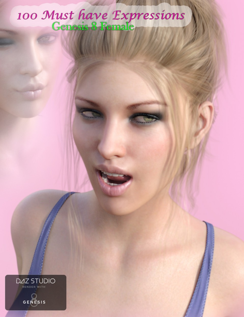100 Must Have Expressions for Genesis 8 Female(s)_DAZ3D下载站