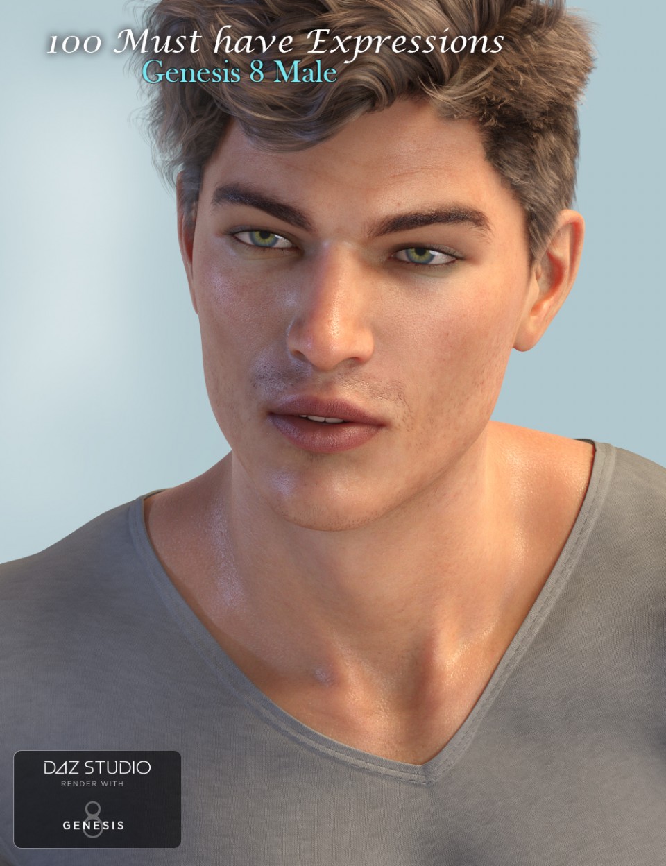 100 Must Have Expressions for Genesis 8 Male(s)_DAZ3DDL