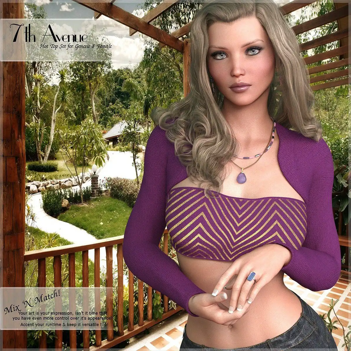 7th Ave: Hot Top Set for Genesis 8 Female_DAZ3D下载站