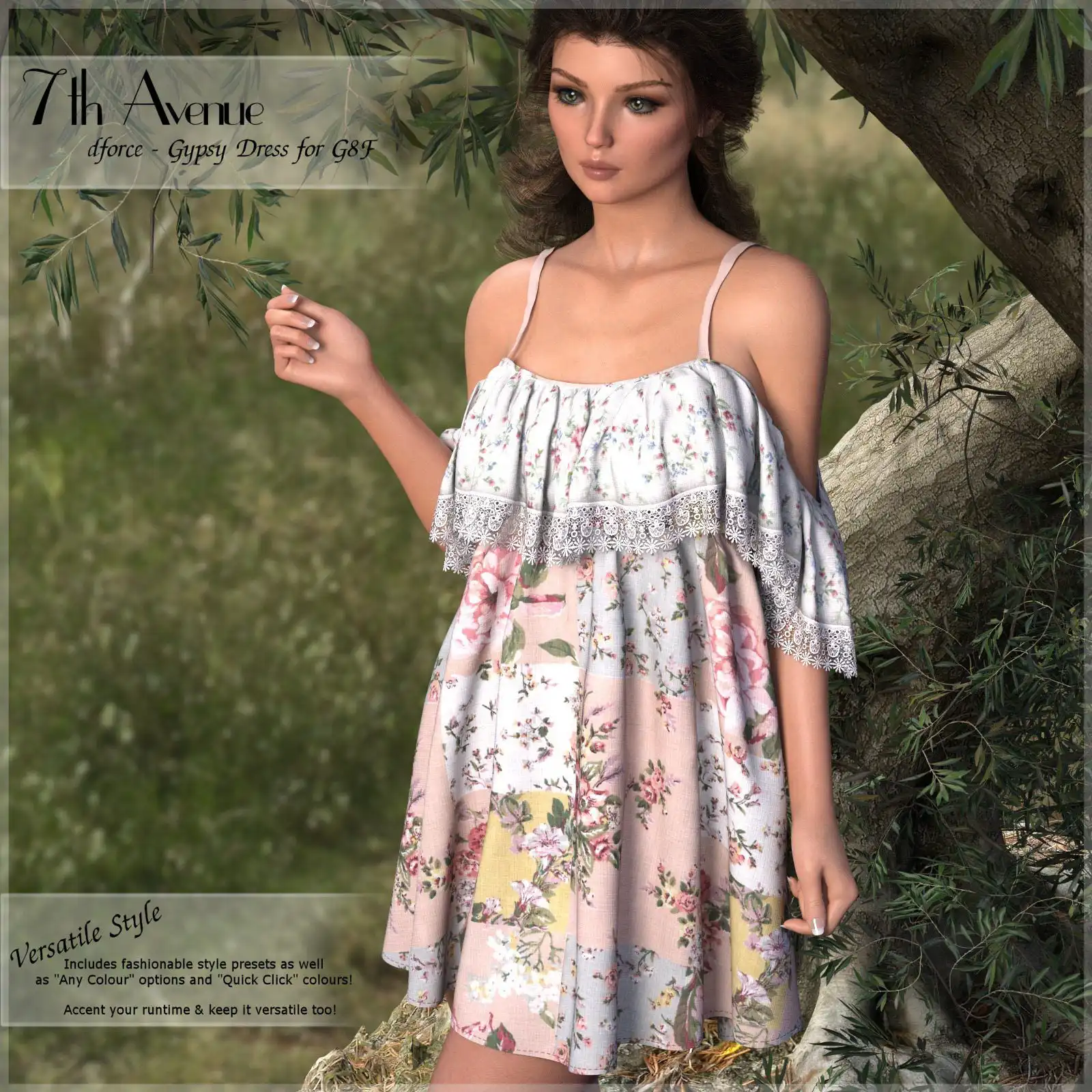 7th Ave: dForce – Gypsy Dress for G8F_DAZ3DDL