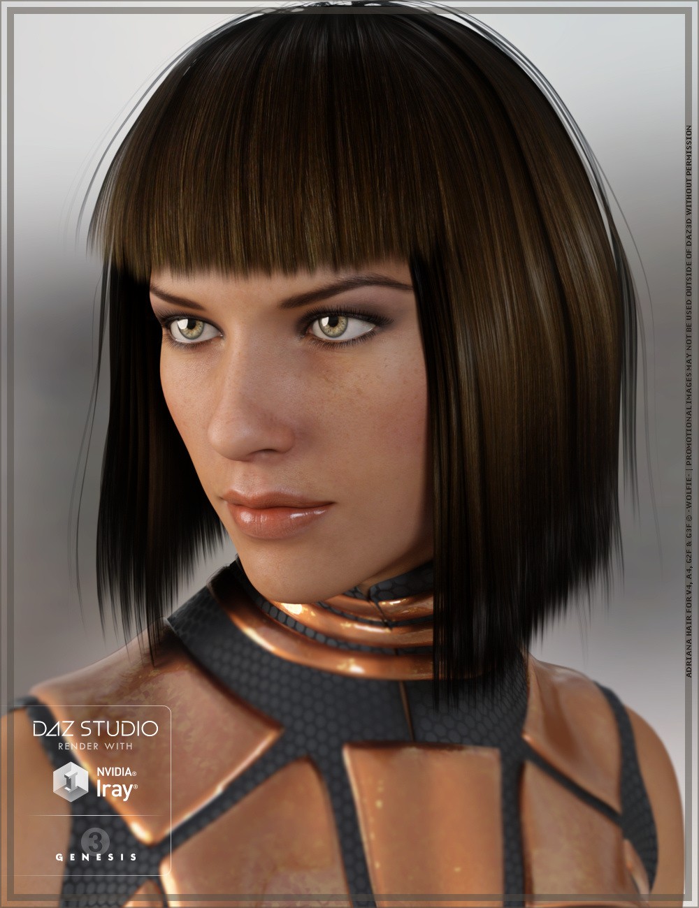 Adriana Hair for Genesis 2 and 3 Female(s) and Victoria 4_DAZ3D下载站