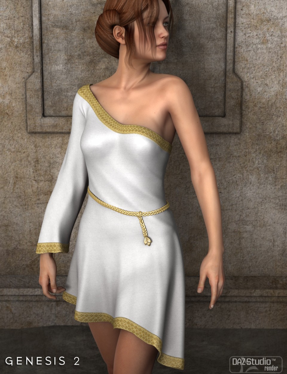 Alma Dress for Genesis 2 Female(s)_DAZ3D下载站
