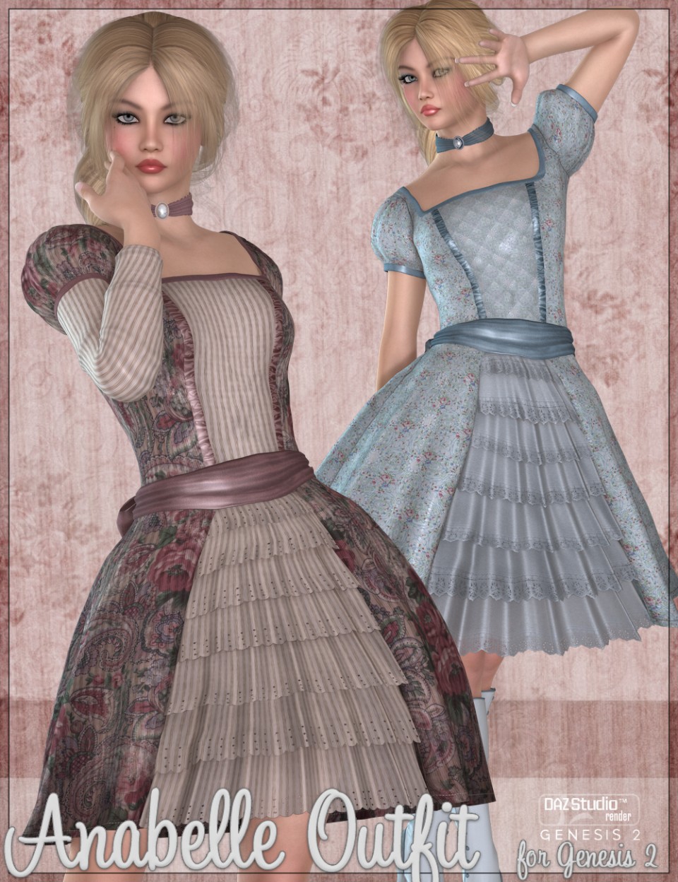 Anabelle Outfit + Textures for V4 and Genesis 2 Female(s)_DAZ3DDL