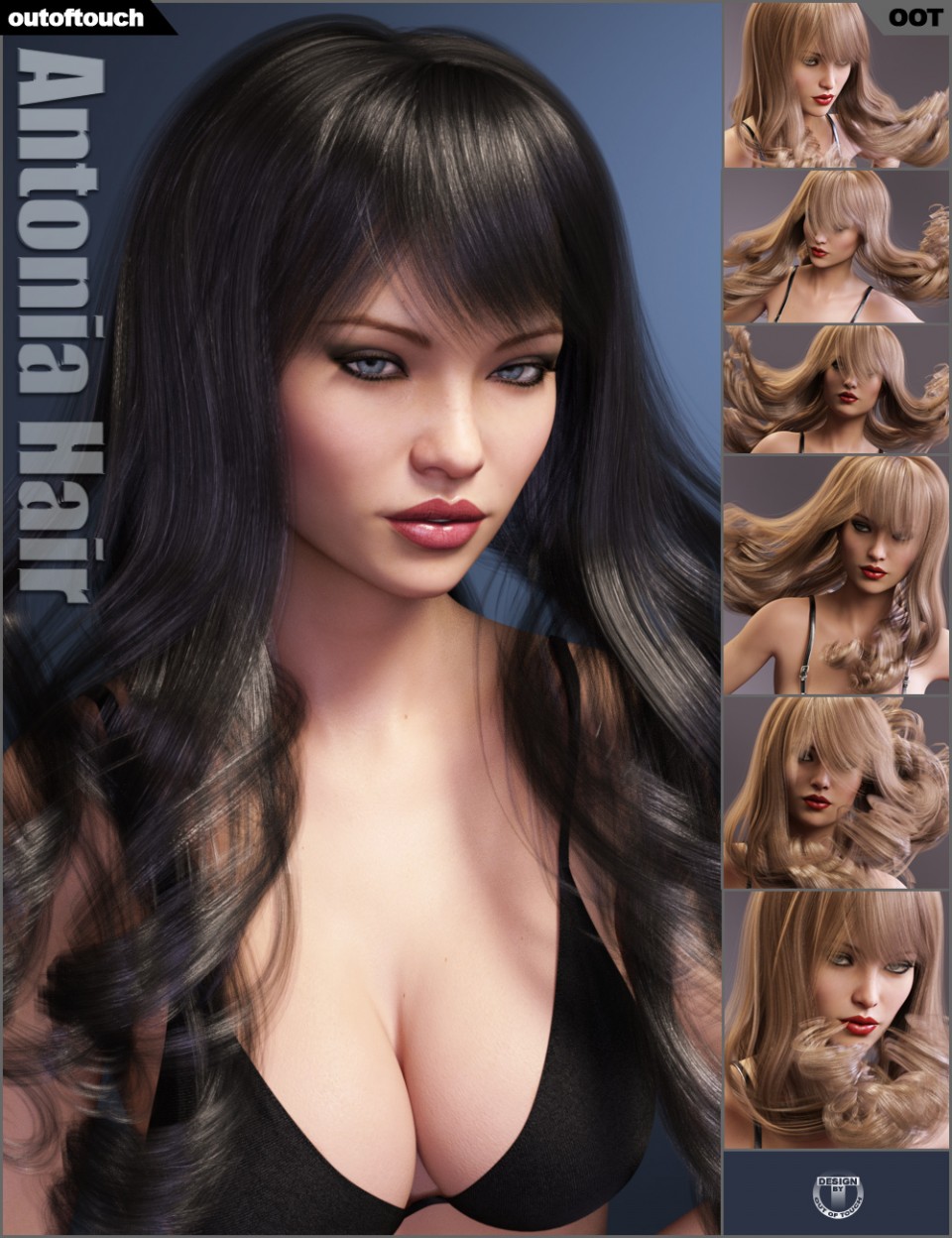 Antonia Hair V4 G2F G3F_DAZ3D下载站