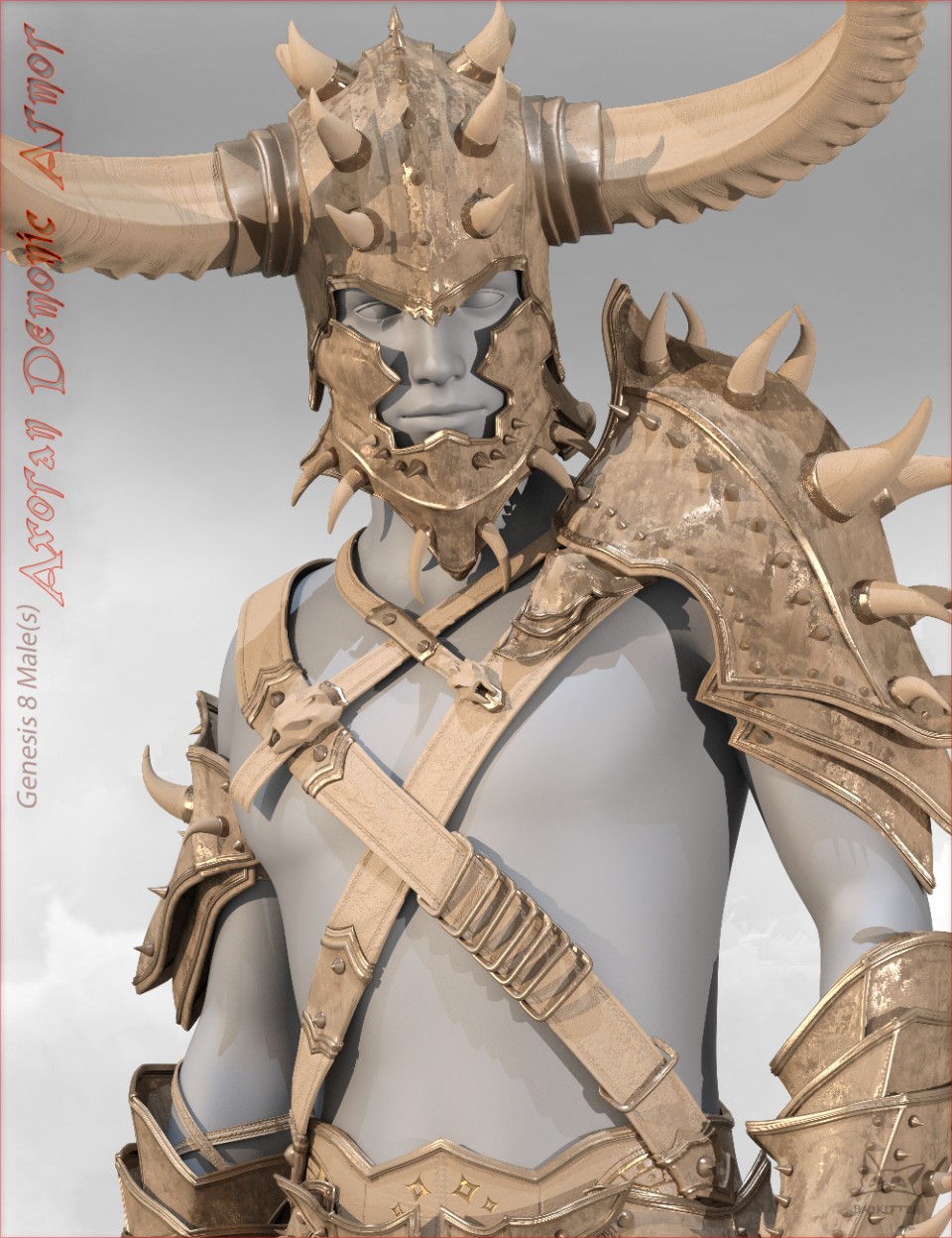 Axoran Demonic Armor Regalia for Genesis 8 Male(s)_DAZ3D下载站
