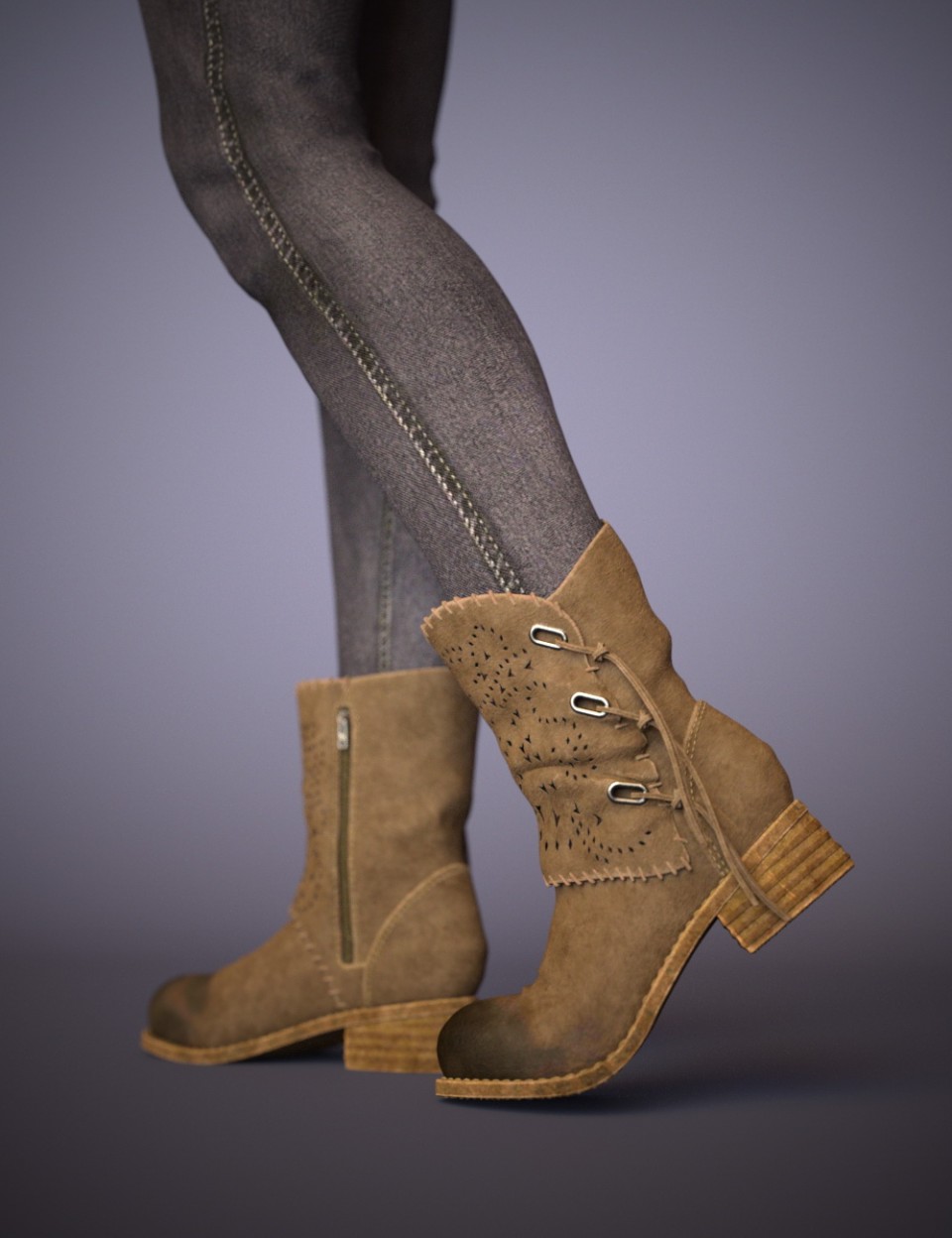 Bambino Range Boots and Jeans for Genesis 8 Female(s)_DAZ3D下载站