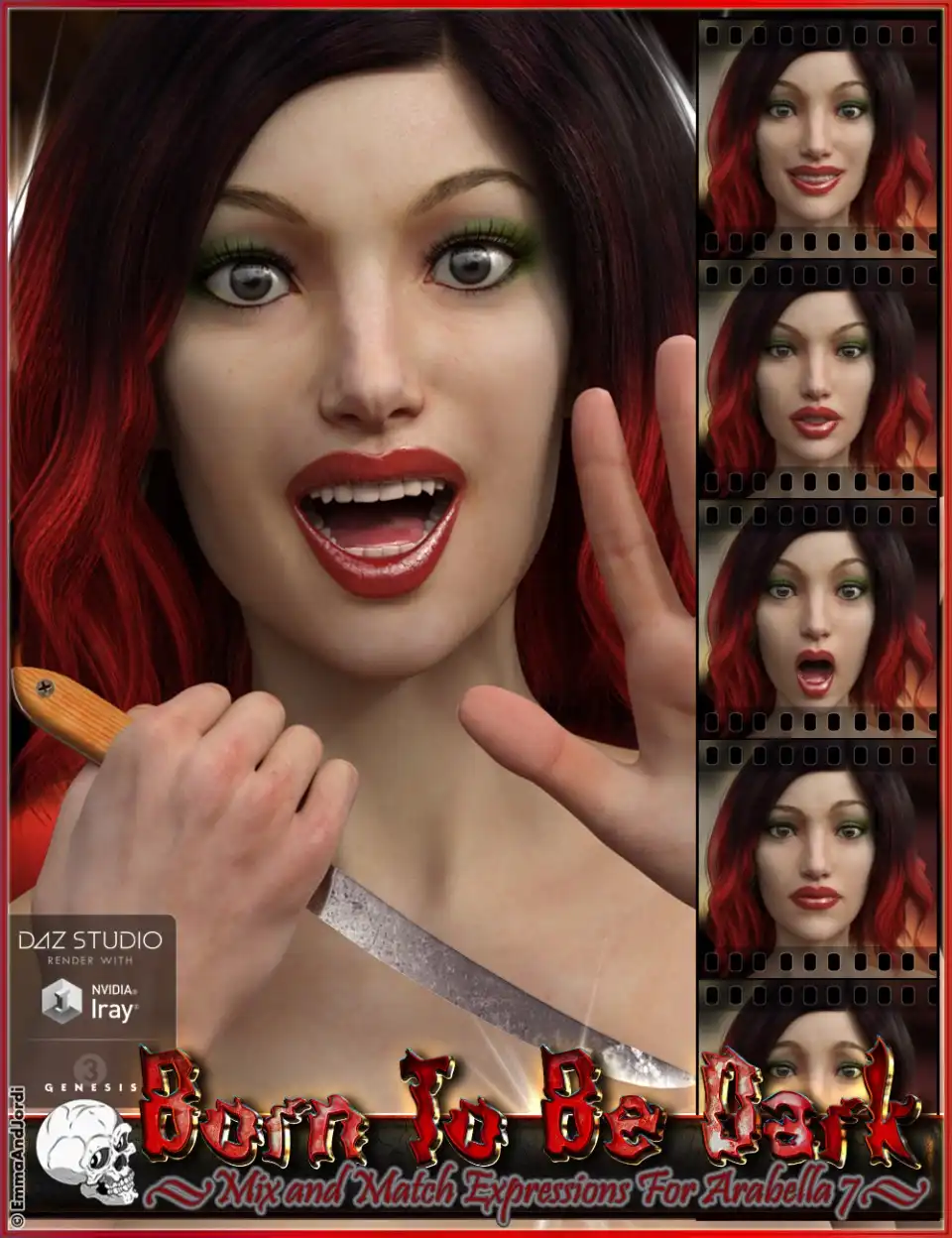 Born To Be Dark Mix and Match Expressions for Arabella 7_DAZ3D下载站