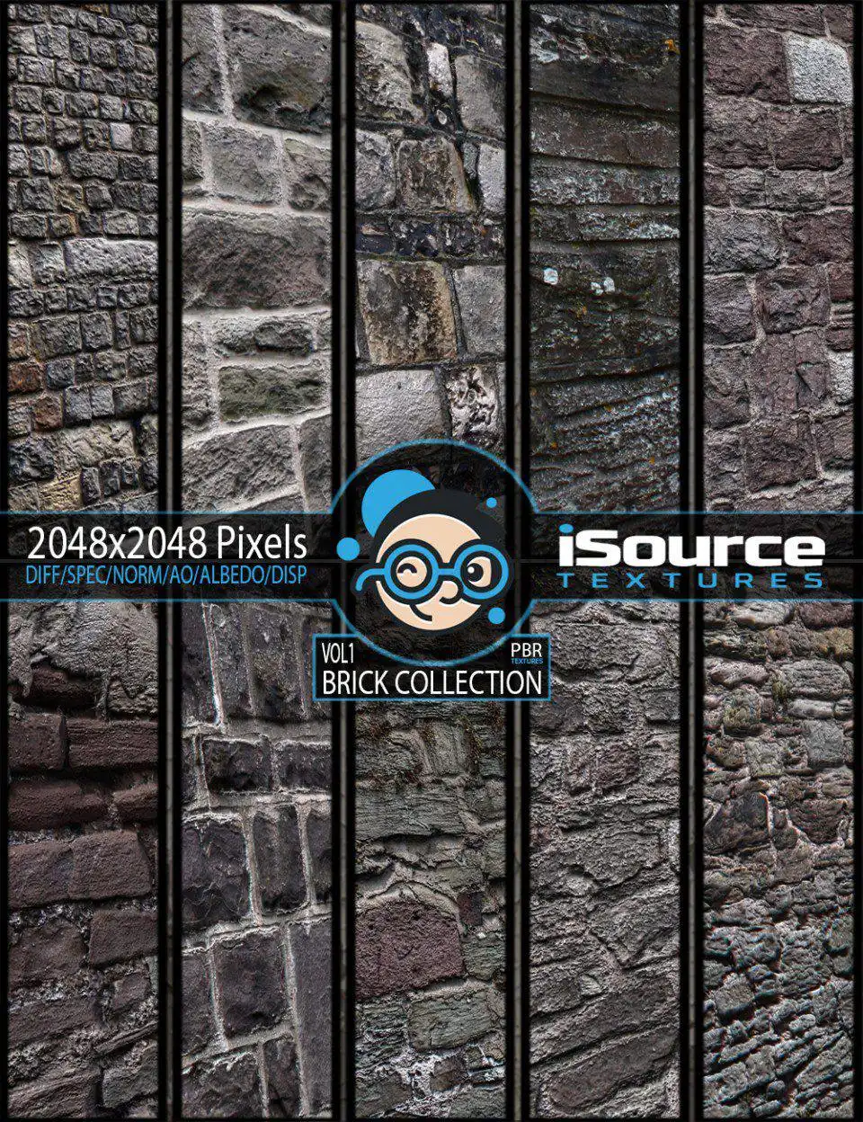 Brick Collection Merchant Resource – Vol1 (PBR Textures)_DAZ3D下载站