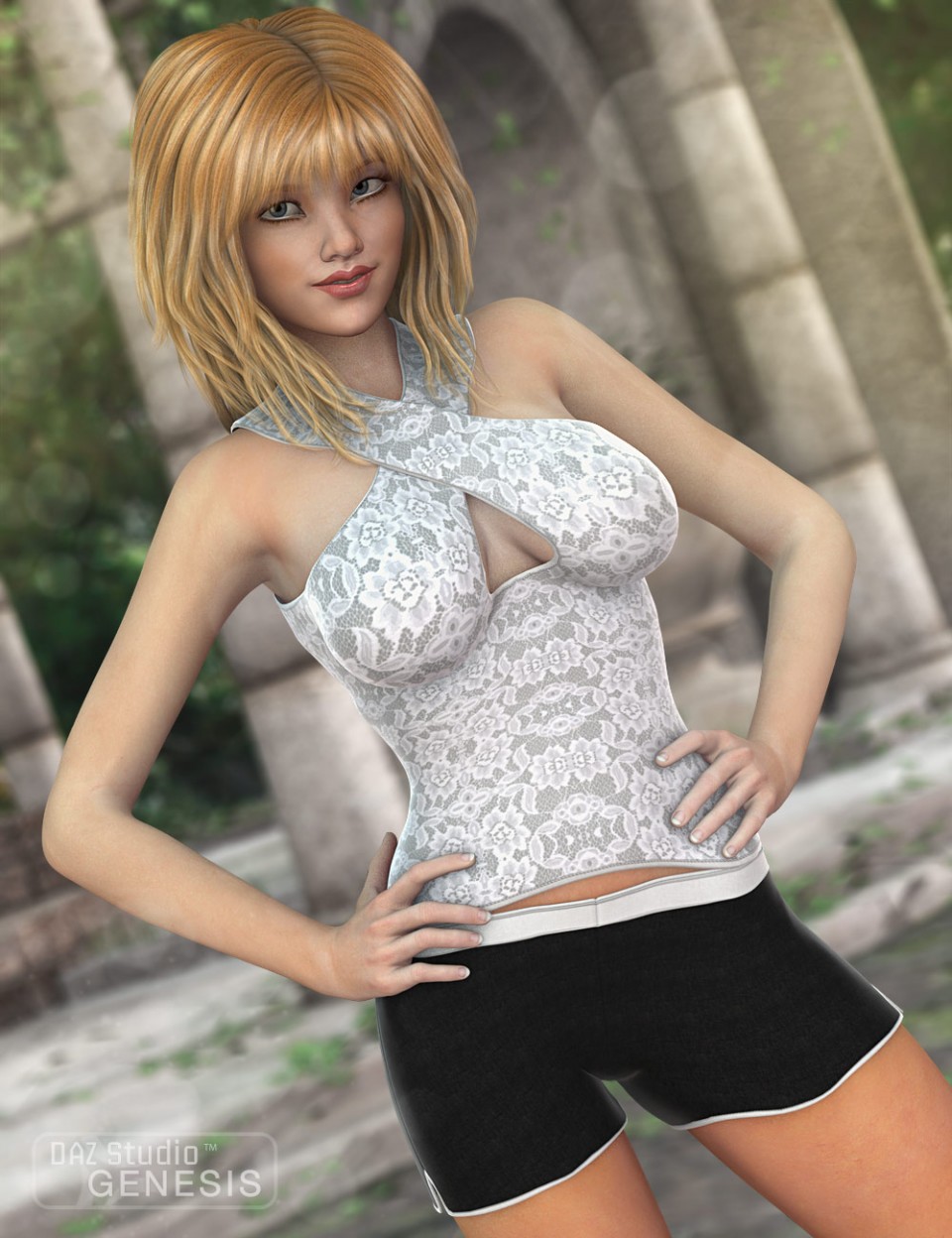 Casual Halter and Shorts_DAZ3DDL
