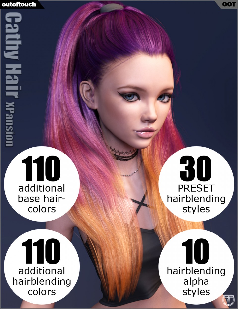 Cathy Hair and OOT Hairblending 2.0 Texture XPansion_DAZ3D下载站
