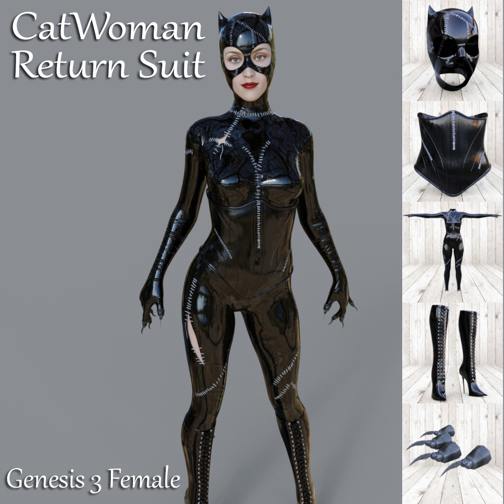 Catwoman Return Suit For G3F_DAZ3D下载站