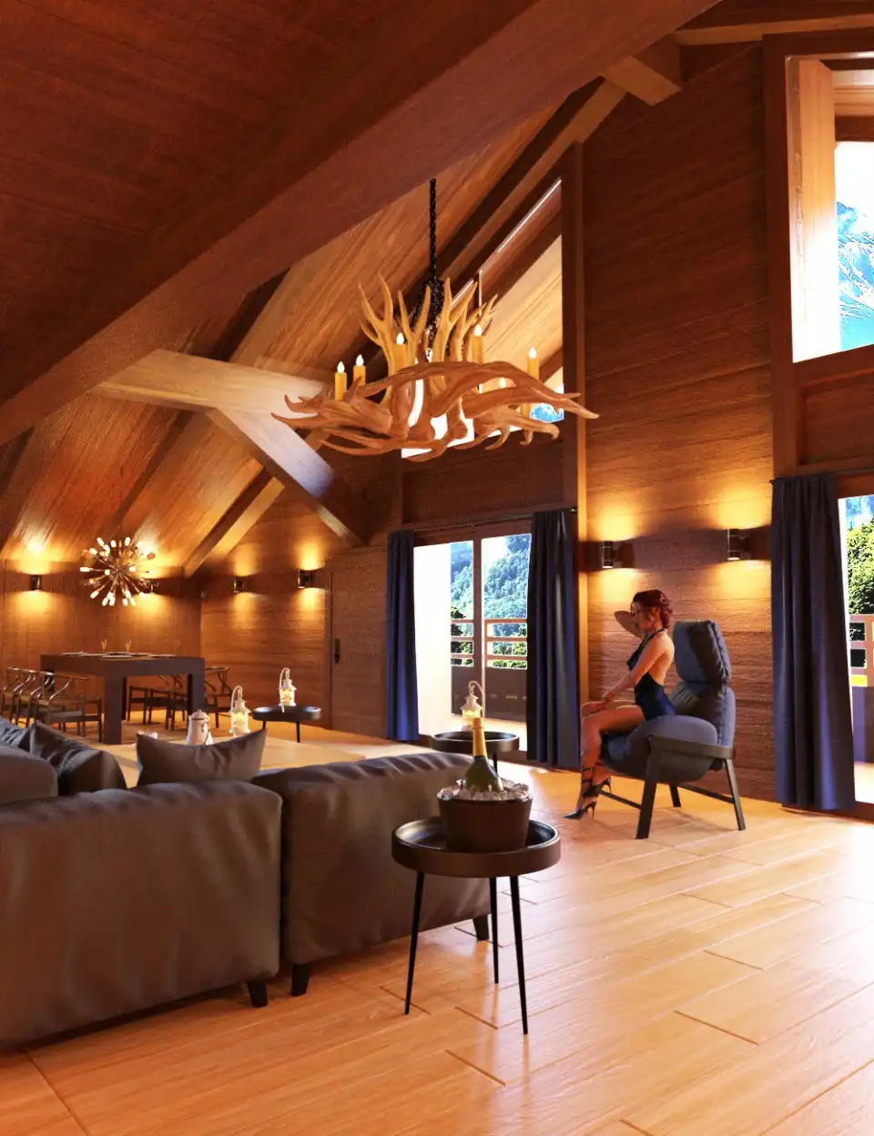 Chalet Living Room_DAZ3DDL