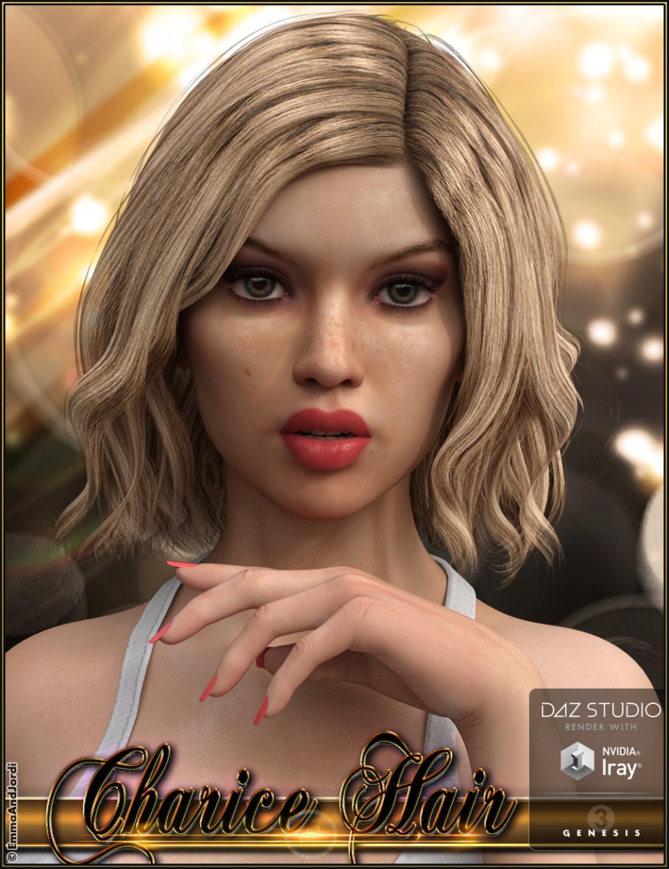 Charice Hair for Genesis 3 Female(s)