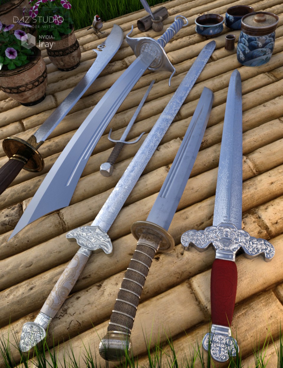 Chinese Blades for Genesis 3 and 8 Male(s) and Female(s)_DAZ3D下载站