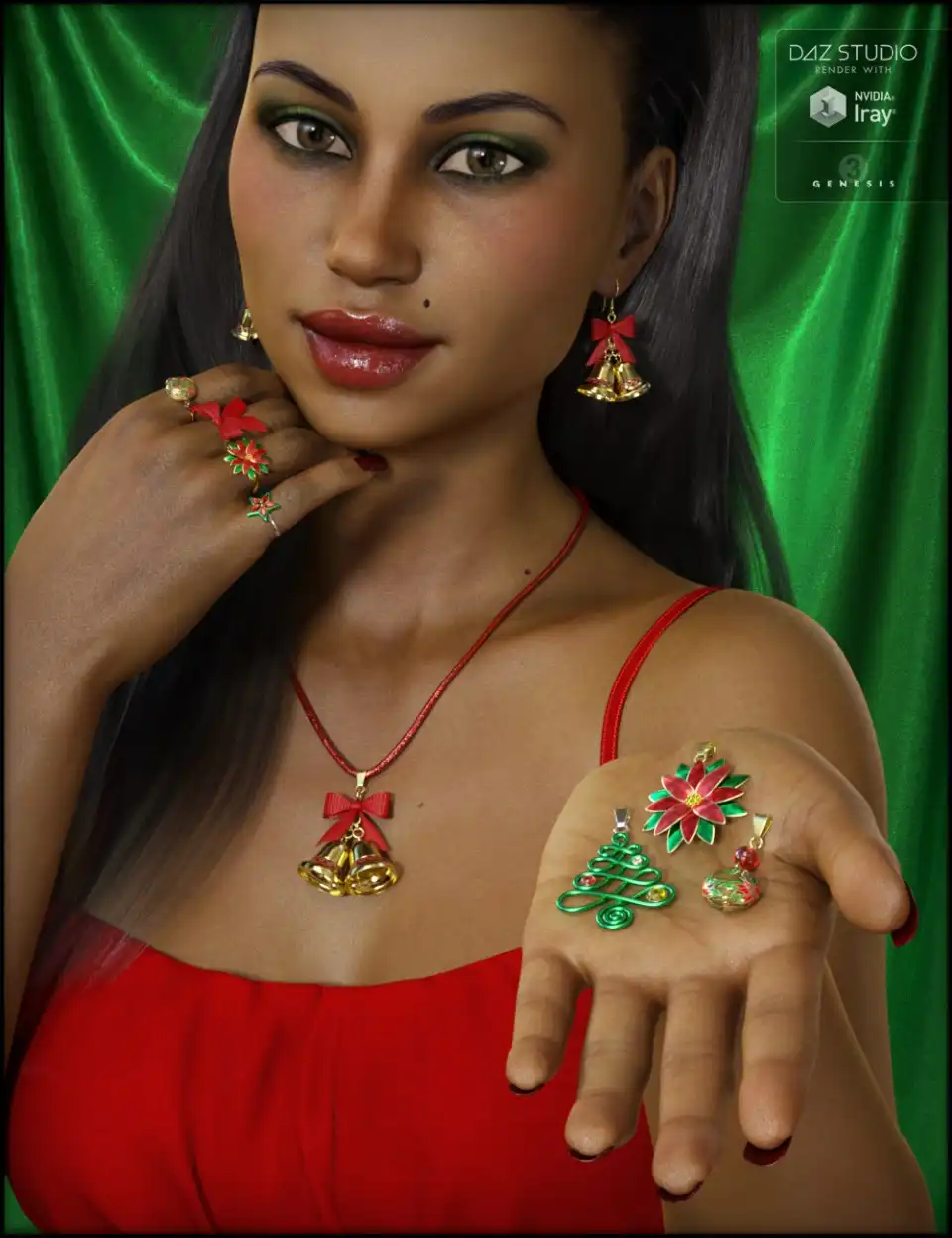 Christmas Jewelry for Genesis 3 Female(s)_DAZ3D下载站