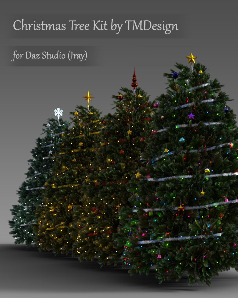 Christmas Tree Kit for Daz Studio Iray_DAZ3D下载站