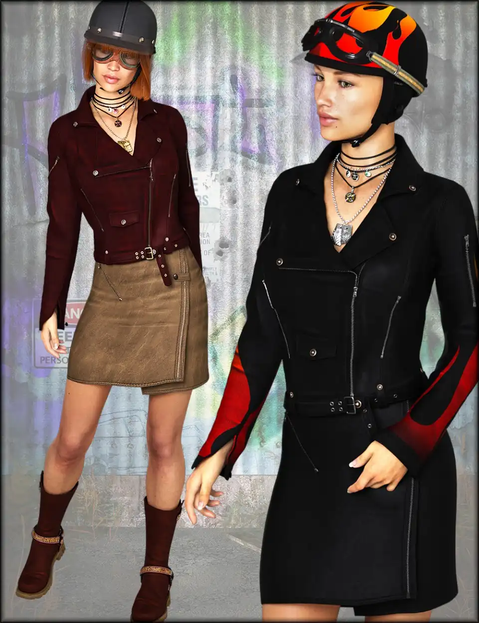 Classic Biker Gear Two Textures_DAZ3DDL
