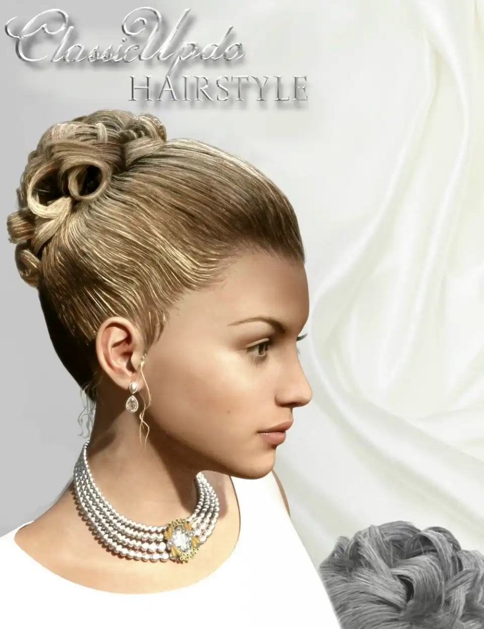 Classic Updo Hairstyle for Genesis 3 Female(s)_DAZ3DDL