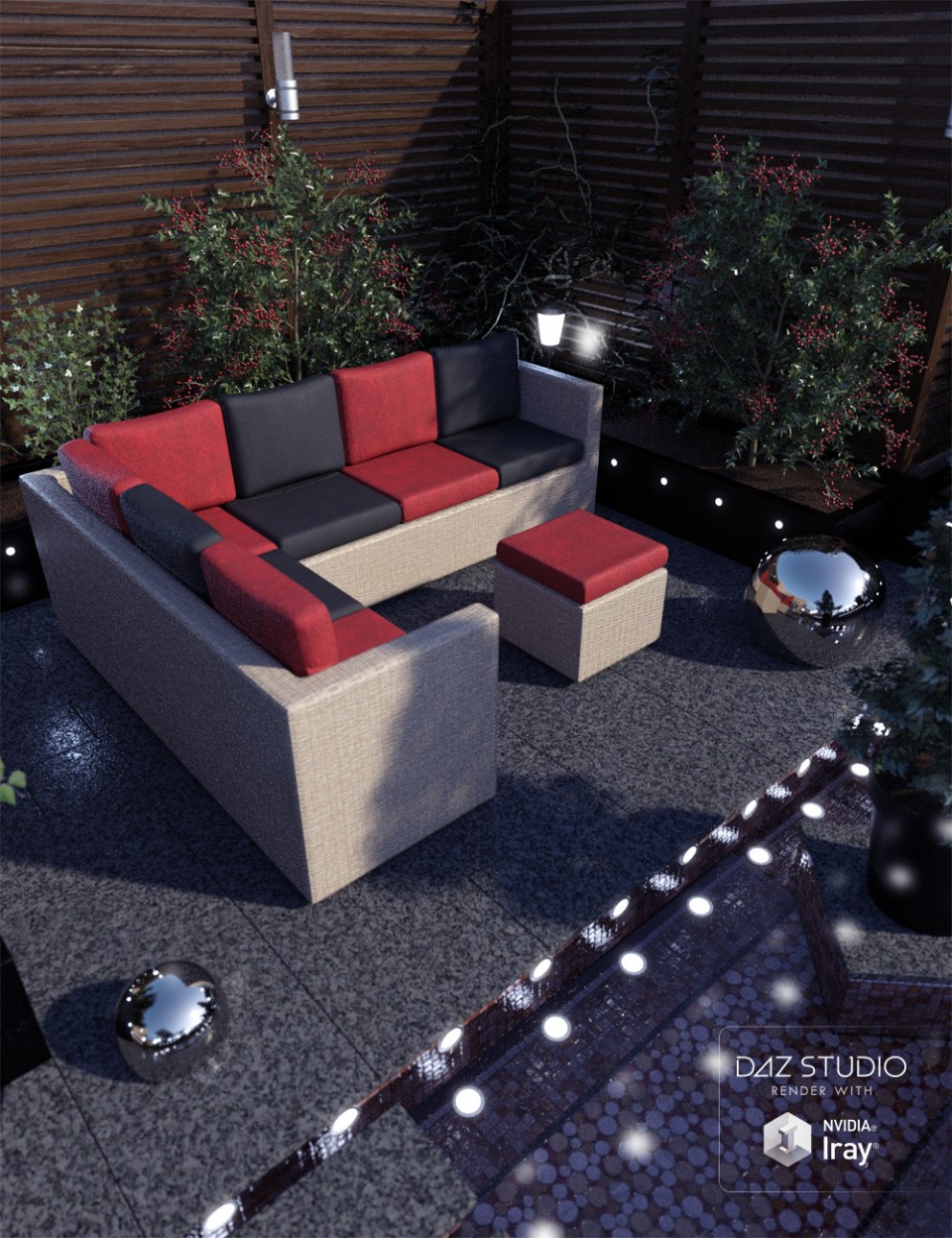 Contemporary Garden Furniture Set 01_DAZ3D下载站