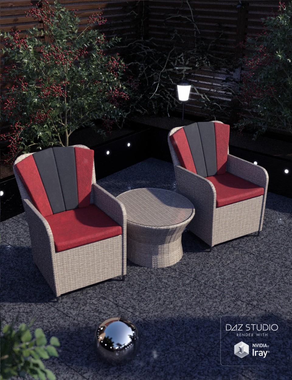 Contemporary Garden Furniture Set 02_DAZ3D下载站