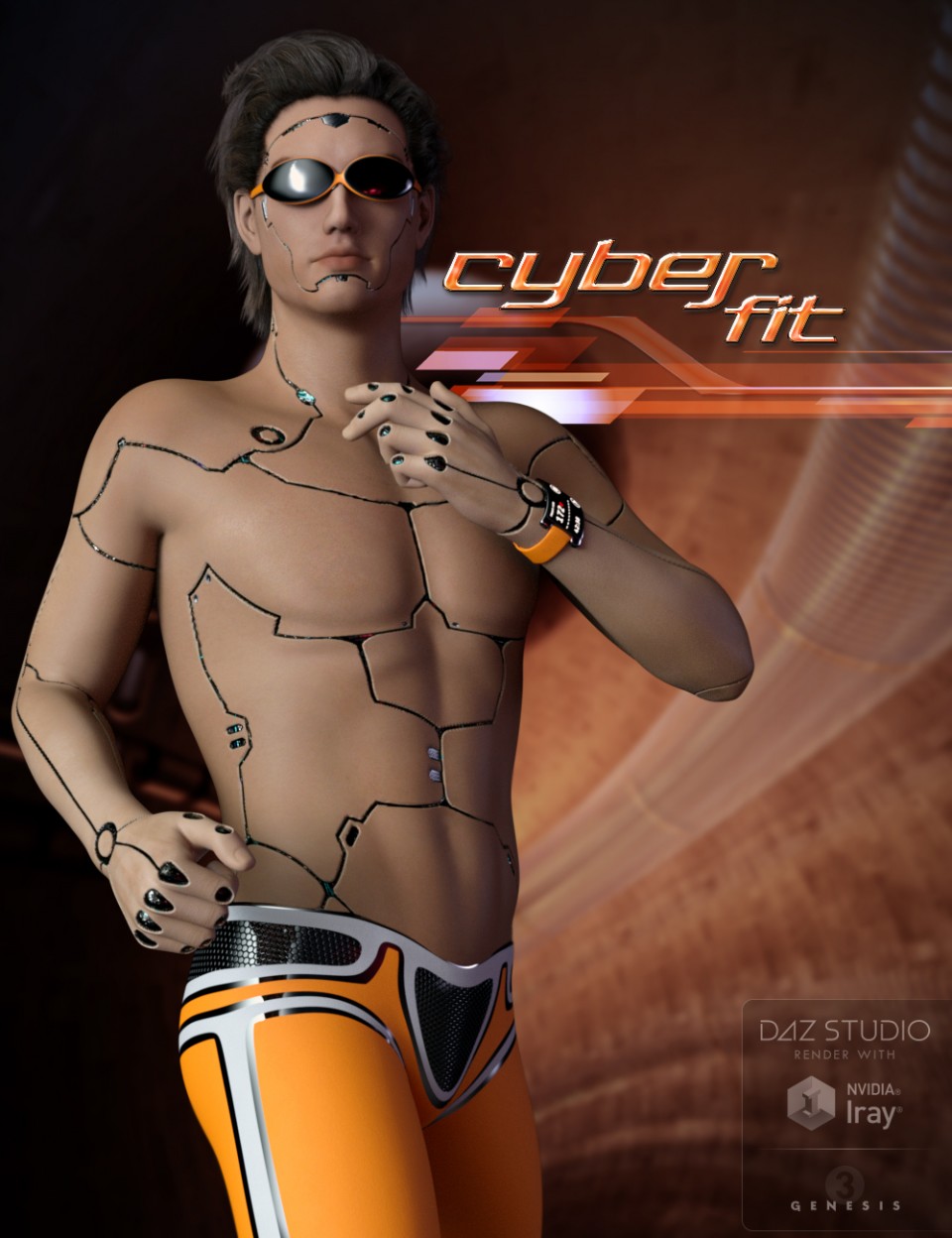 Cyber Fit Outfit for Genesis 3 Male(s)_DAZ3D下载站