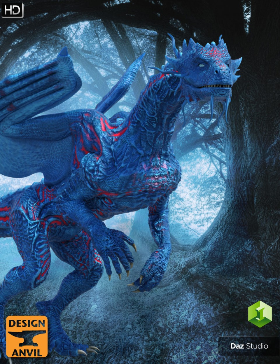 DA Blue Dragon HD for Daz Dragon 3_DAZ3D下载站
