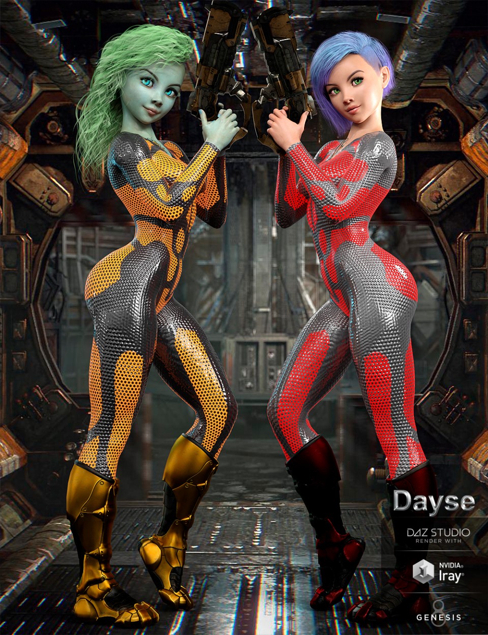 Dayse and Bodysuit for Genesis 8 Female_DAZ3D下载站