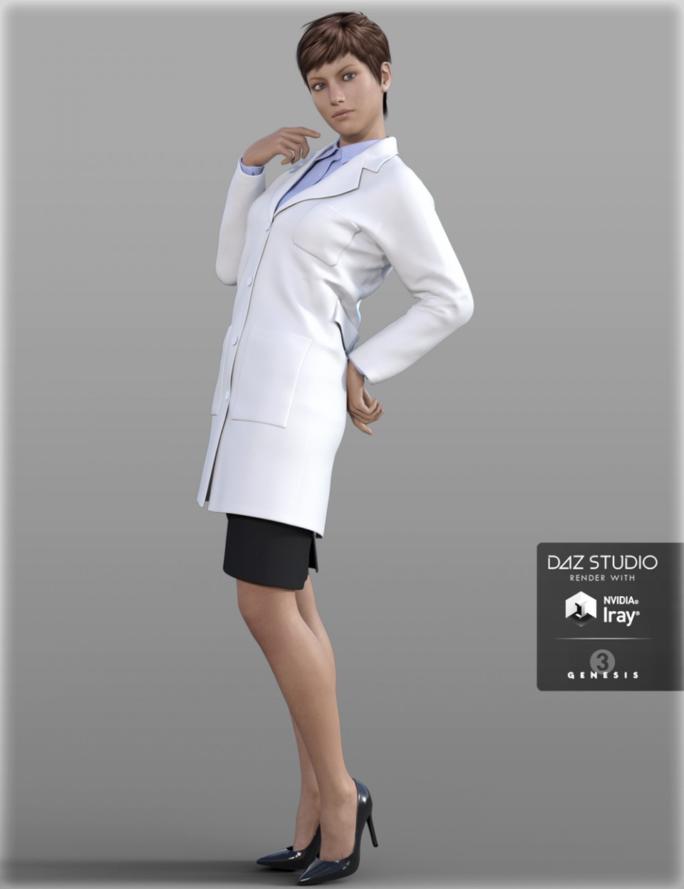 Doctor Coat Outfit for Genesis 3 Female(s)_DAZ3D下载站
