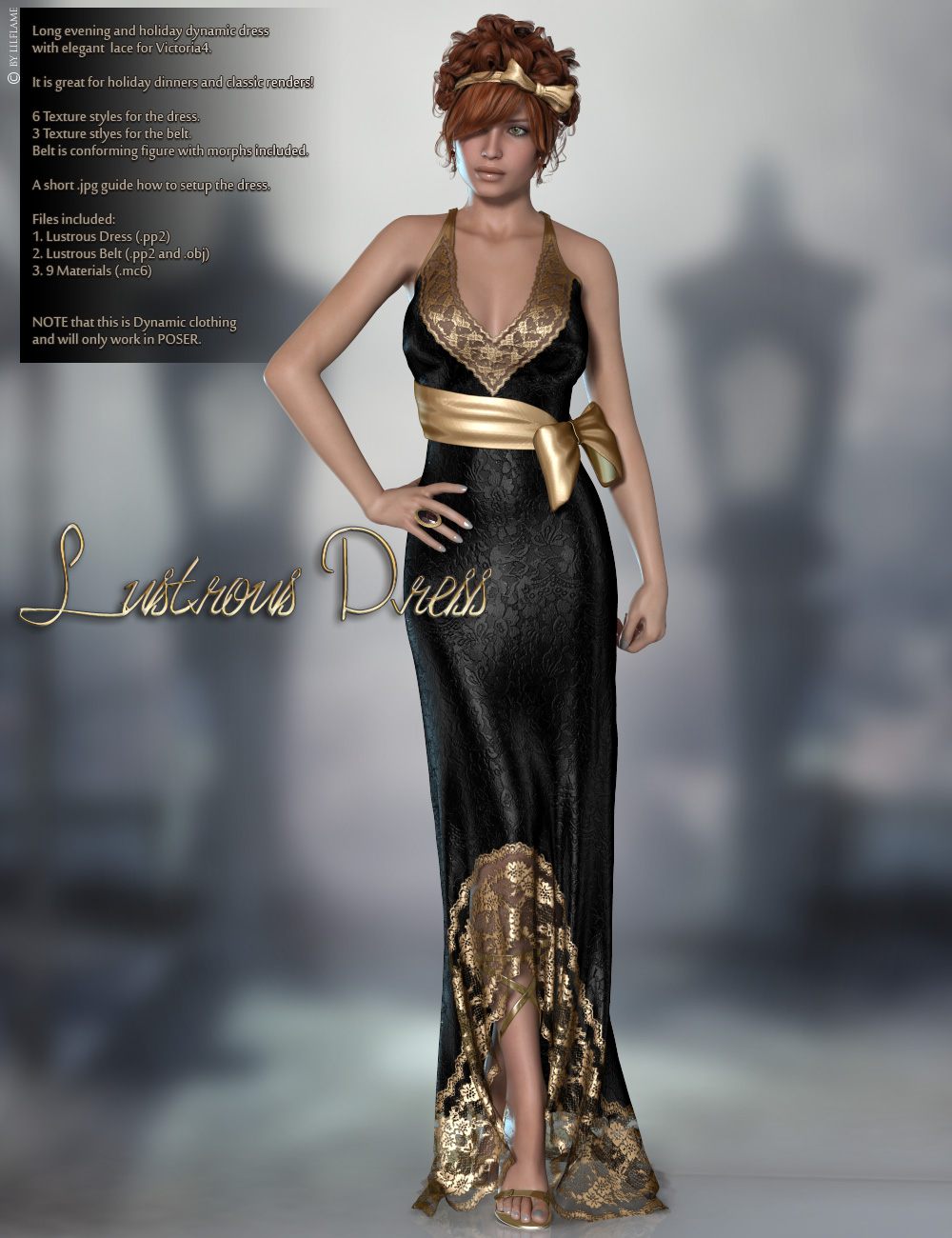 Dynamic Lustrous Dress V4_DAZ3D下载站