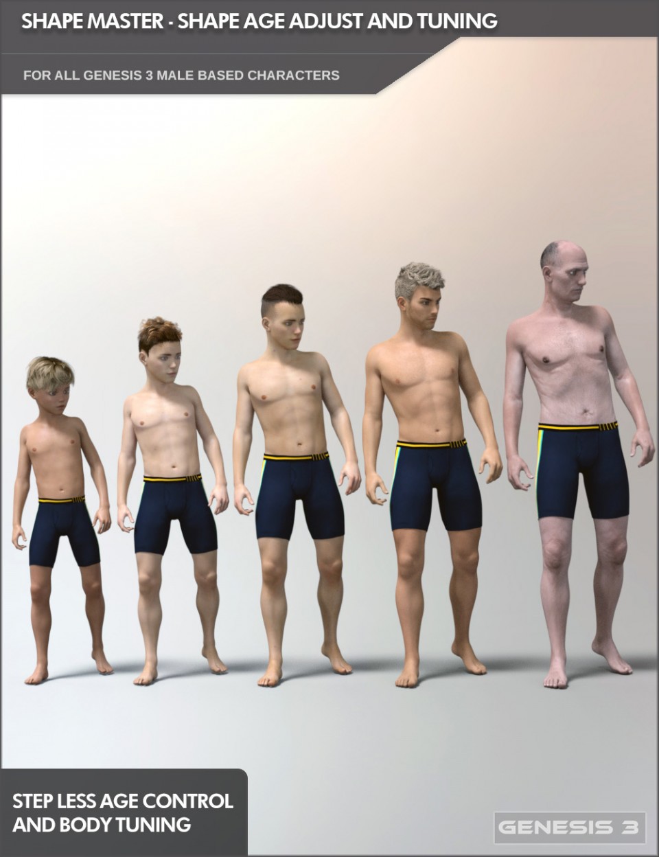 Easy Shape Master – Age Control and Body Tuning for Genesis 3 Male_DAZ3D下载站