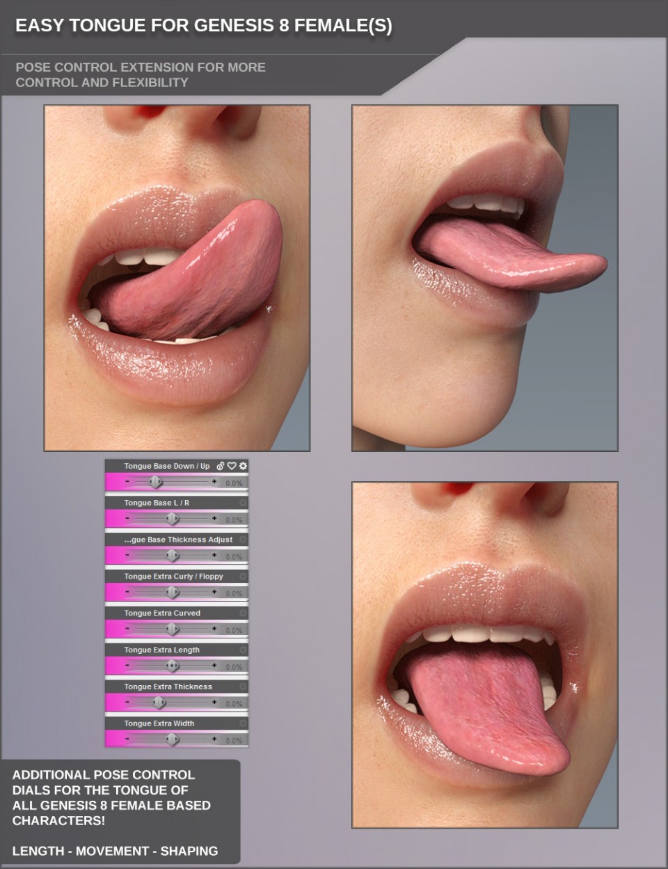 Easy Tongue for Genesis 8 Female(s)_DAZ3D下载站