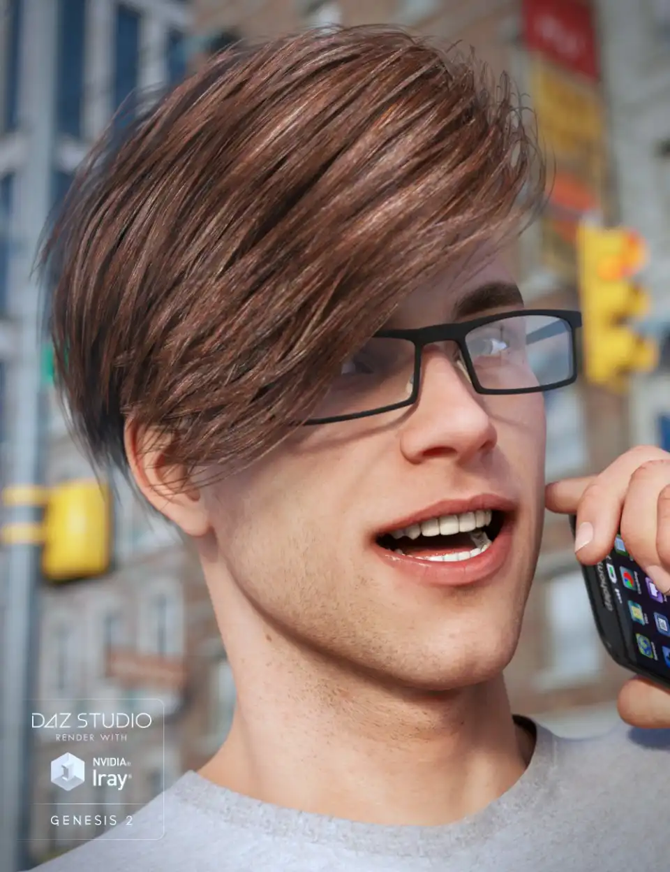 Edit Hair + Colors for Genesis 2 Male(s)_DAZ3D下载站