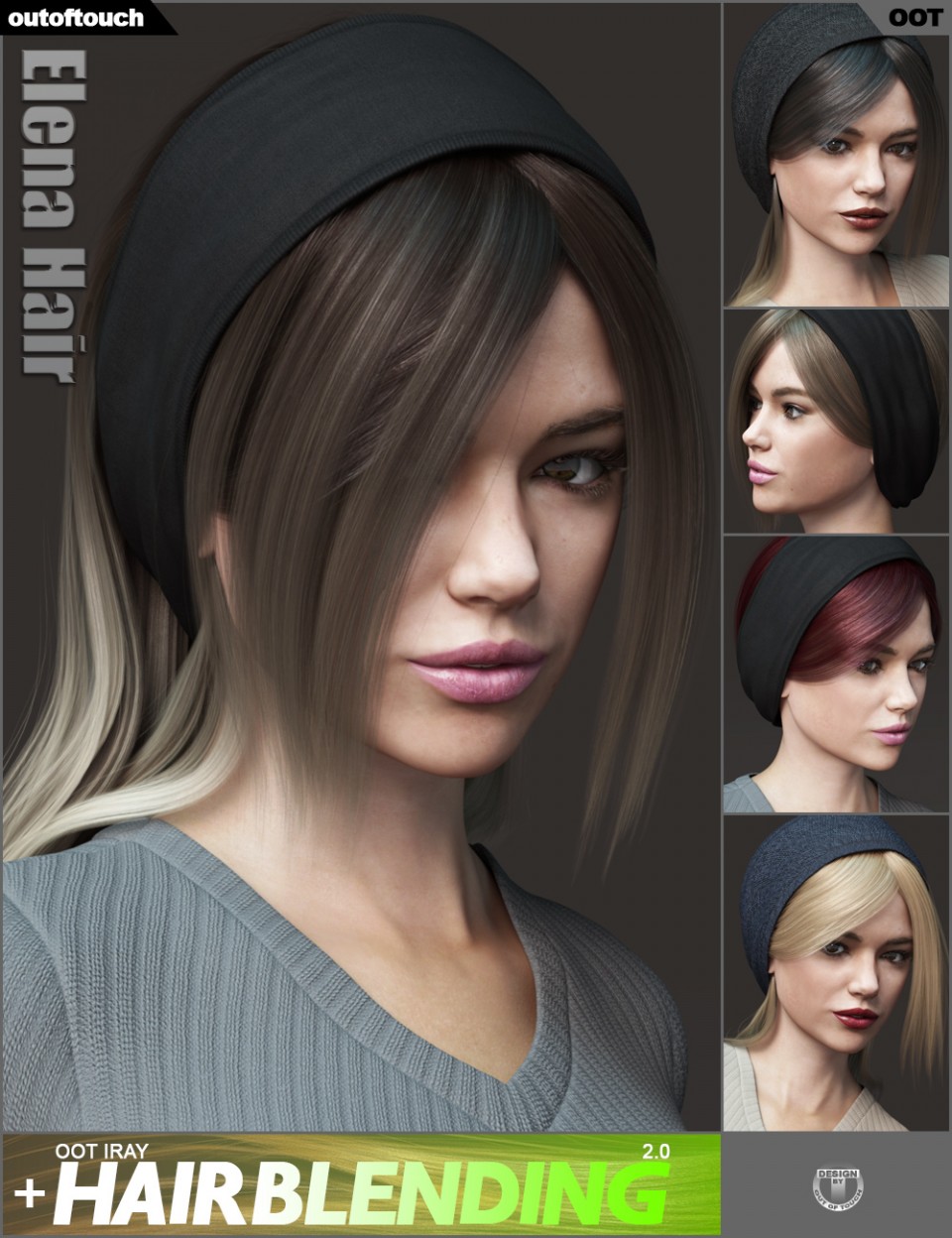Elena Hair and OOT Hairblending 2.0 for Genesis 3 Female(s)_DAZ3D下载站