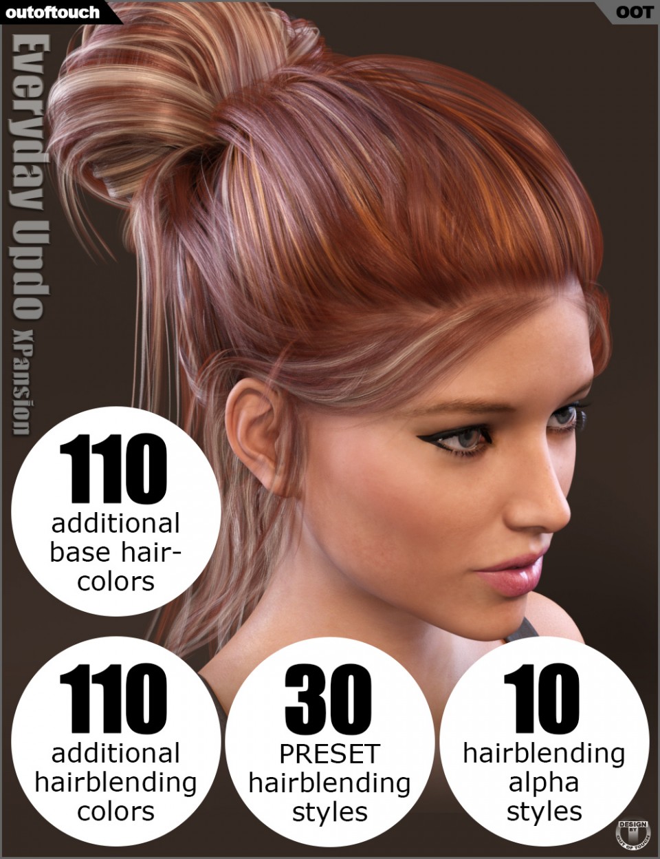 Everyday Updo Hair and OOT Hairblending 2.0 Texture XPansion_DAZ3DDL