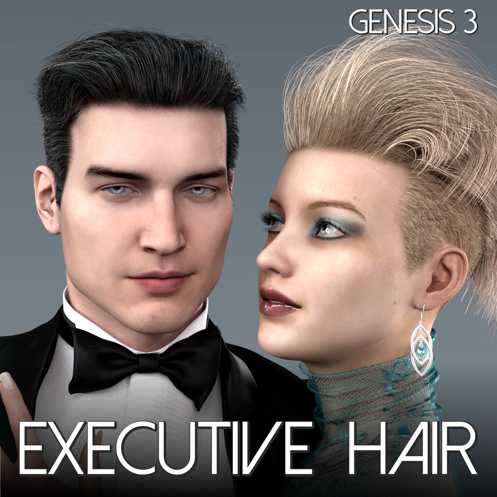 Executive Hair for Genesis 3 Male and Female_DAZ3D下载站