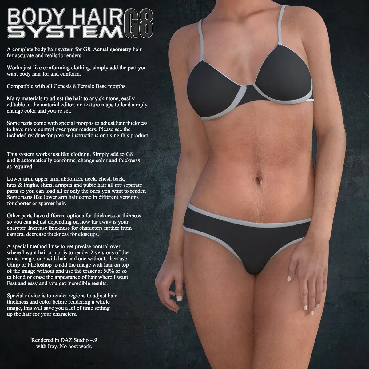 Exnem Body Hair for G8 Female_DAZ3DDL