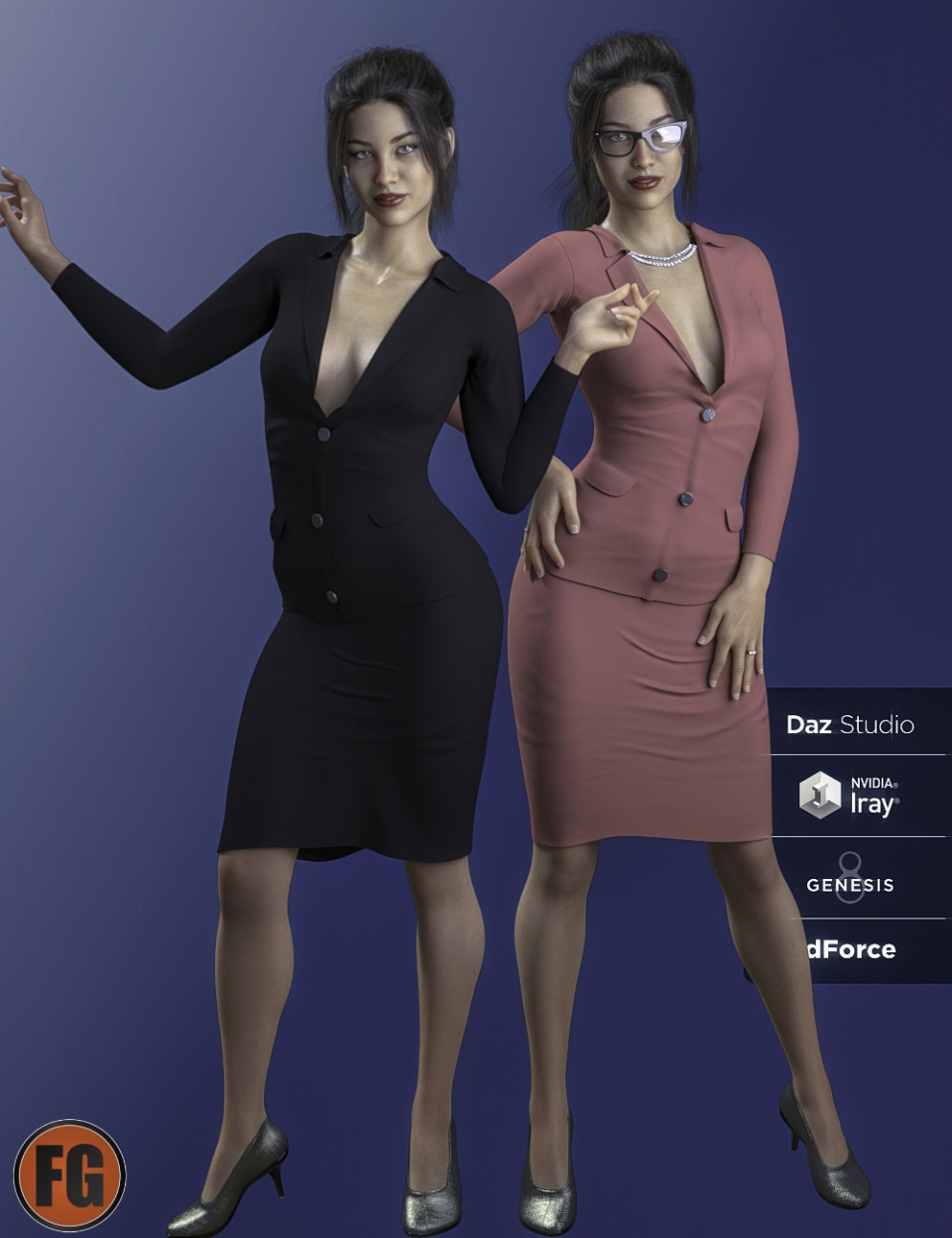 FG dForce Professional Suit for Genesis 8 Female(s)_DAZ3D下载站