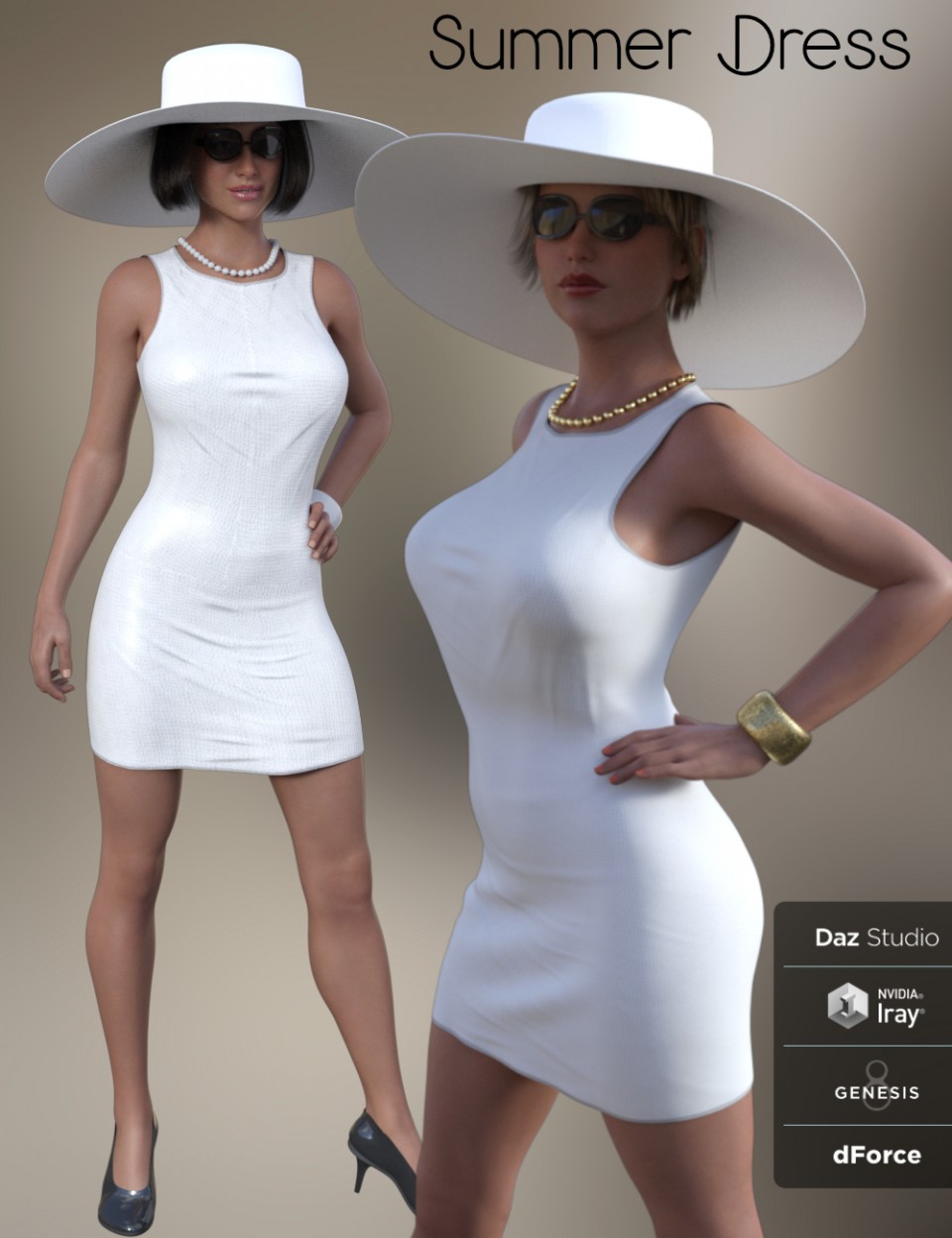 FG dForce Summer Dress for Genesis 8 Female(s)_DAZ3D下载站