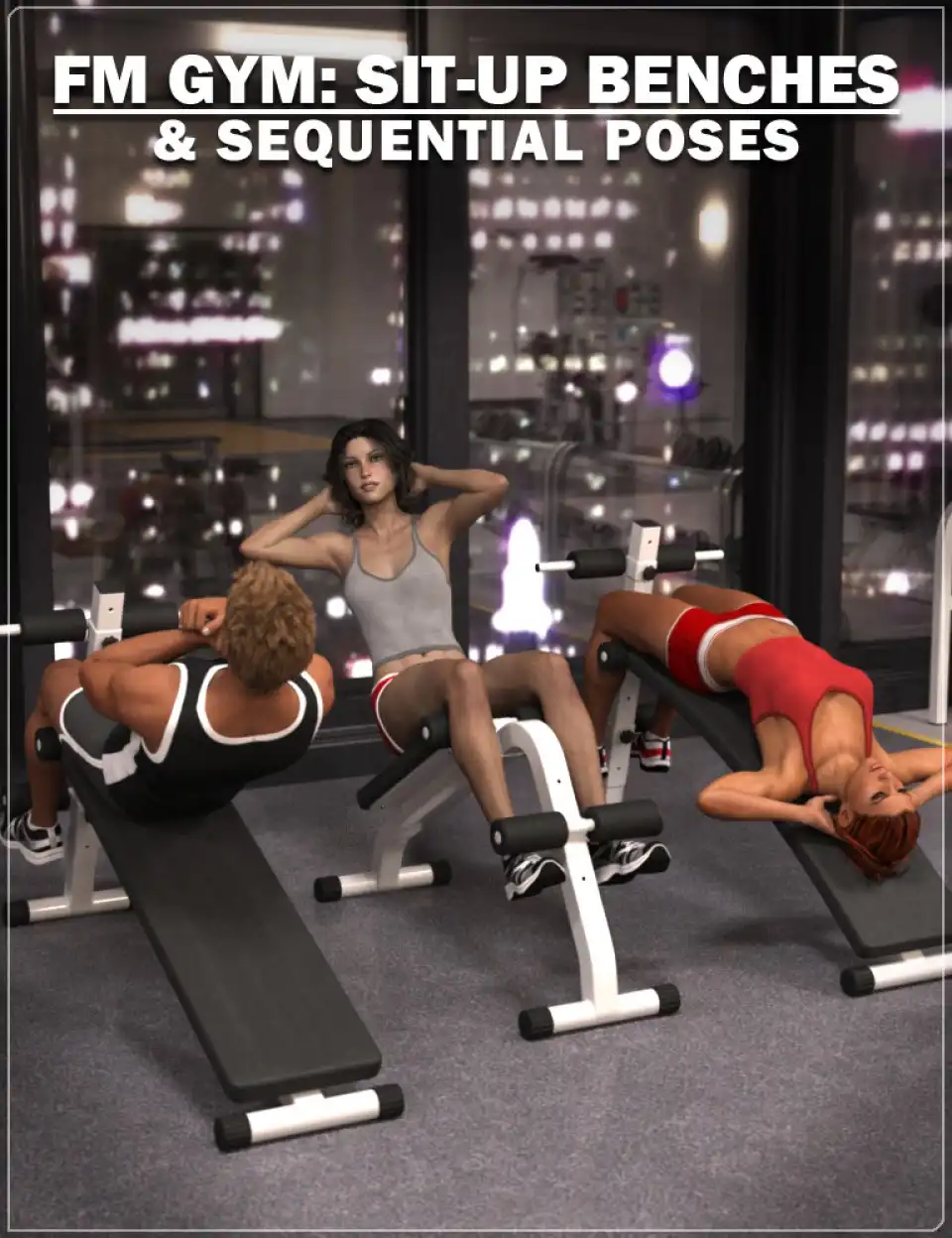 FM Gym: Sit-Up Benches & Poses_DAZ3D下载站